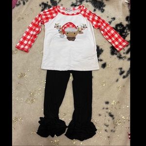 Boutique cow Christmas outfit